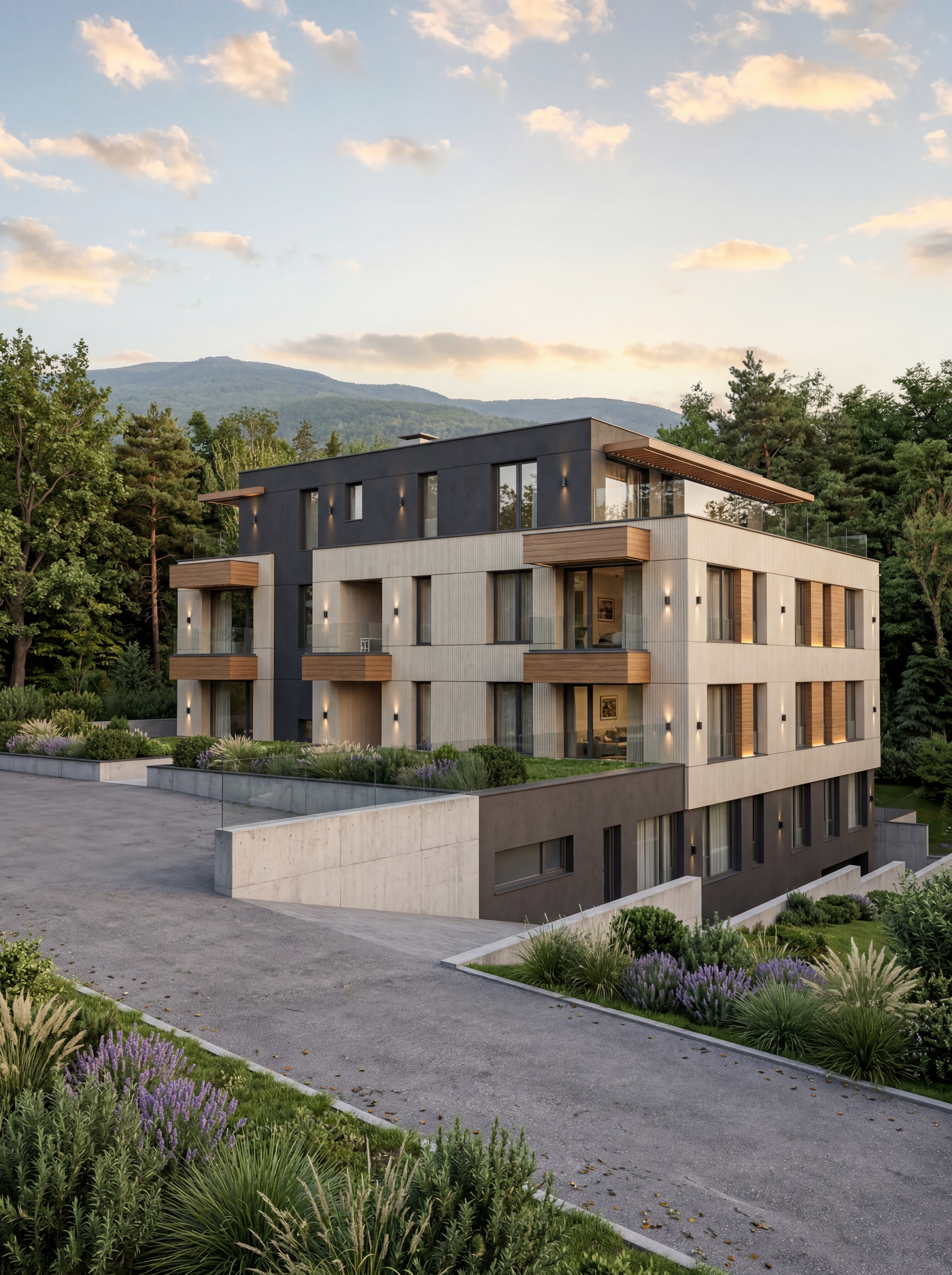 Kvartal Homes landscaped exterior